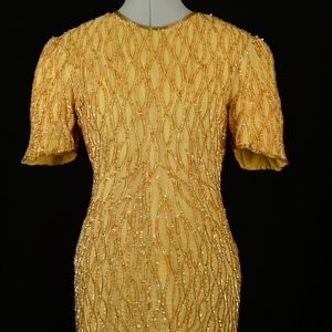 Gold Beaded & Sequined Mark & John Wiggle Dress